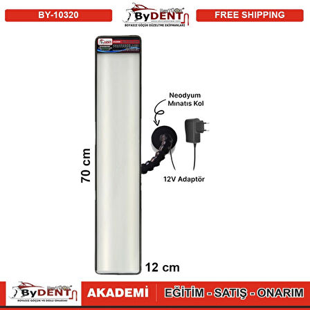 Pdr Boyasız Göçük Düzeltme 2 Ledli Uzun Lamba Mıknatıslı 70x12