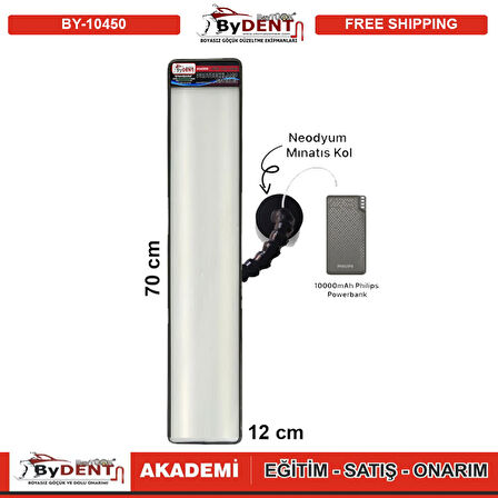 Pdr Boyasız Göçük Düzeltme Şarjlı 2 Ledli Uzun Lamba Mıknatıslı 70x12