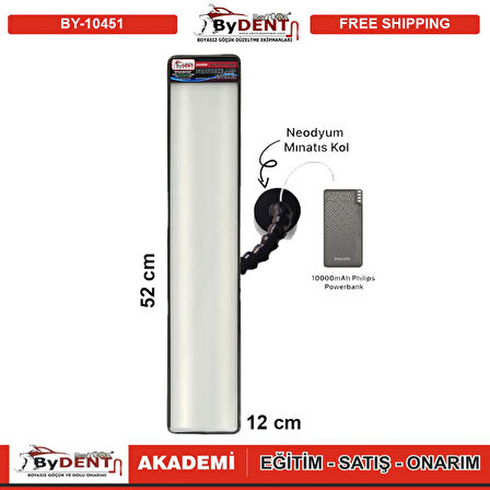 Pdr Boyasız Göçük Düzeltme Şarjlı 2 Ledli Uzun Lamba Mıknatıslı 52x12