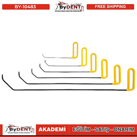 Pdr Boyasız Göçük Düzeltme 6 Parça Özel Tasarım Çubuk Seti