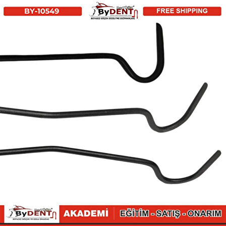 Pdr Boyasız Göçük Düzeltme 3 Parça Çubuk Seti