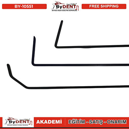 Pdr Boyasız Göçük Düzeltme 3 Parça Çubuk Seti