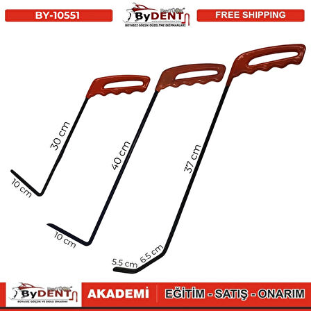 Pdr Boyasız Göçük Düzeltme 3 Parça Çubuk Seti