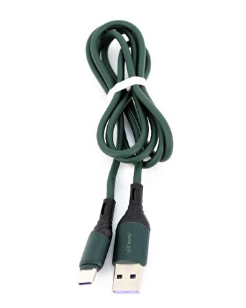 Global 6A 100W UsbA to Type-C Data ve Hızlı Şarj Kablosu ML60 Yeşil