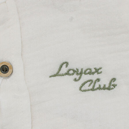 Erkek Çocuk Ekru Yeşil Müslin Gömlekli Armalı 2'li Takım