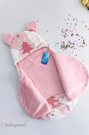 Babymod Polyester Ayıcık Figürlü Tek Ebat Bebek Battaniyesi Pembe