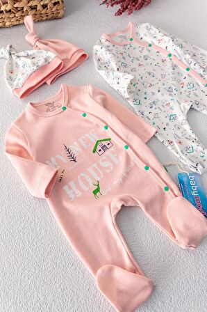 Kız Bebek Tulum İkili Uzun Kollu Tulum Takım