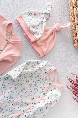 Kız Bebek Tulum İkili Uzun Kollu Tulum Takım