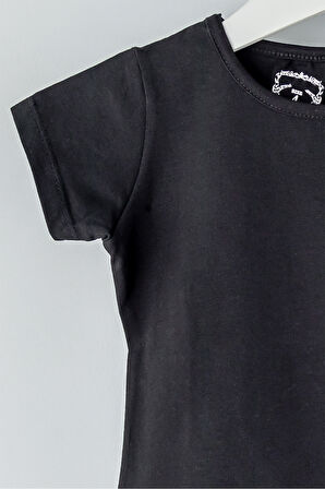 Kısa Kollu Çocuk Body Düz Renk Çocuk Tişört