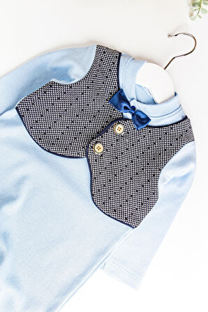 Kendinden Yelekli Papyonlu Erkek Bebek Tulum