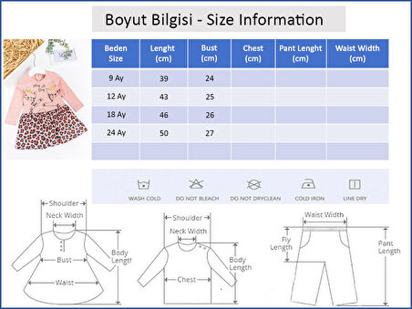 Leopar Desenli Kedi Baskılı Kız Bebek Elbise