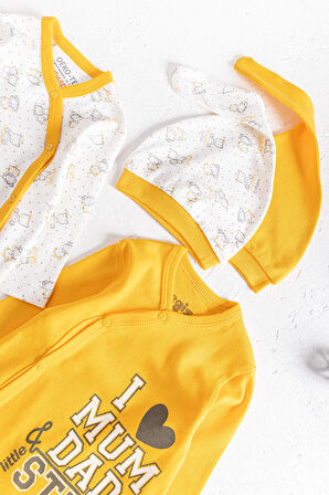 I Love Mum & Dad Baskılı 2'li Bebek Tulum Takım