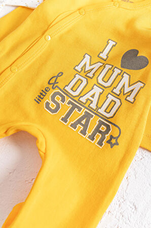 I Love Mum & Dad Baskılı 2'li Bebek Tulum Takım