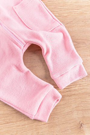 Kapüşonlu Önden Fermuarlı Kız/Erkek Bebek Tulum