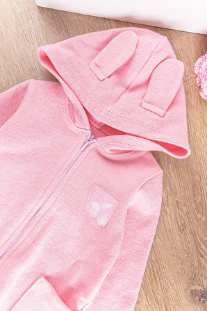 Kapüşonlu Önden Fermuarlı Kız/Erkek Bebek Tulum