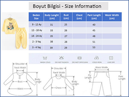 Figürlü Kız/Erkek Bebek Pijama Takımı