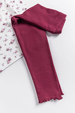 Çiçek Desenli Fırfırlı Kız Çocuk Pijama Takımı