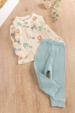 Sevimli Hayvanlar Figürlü 2'li Erkek Bebek Takım