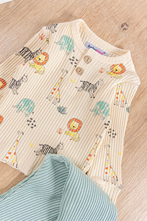 Sevimli Hayvanlar Figürlü 2'li Erkek Bebek Takım