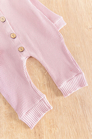 Önden Düğmeli Bandanalı Kız Bebek Tulum