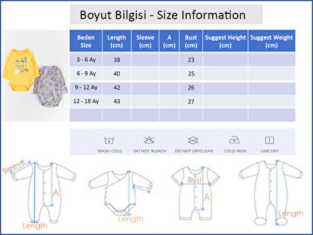 Figürlü 2'li Erkek Bebek Çıt Çıtlı Body Zıbın Takımı