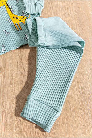 Zürafa Desenli 2'li Erkek Bebek Takım