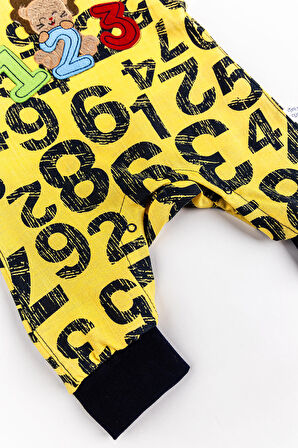 Figür İşlemeli Erkek Bebek Tulum Salopet Takım