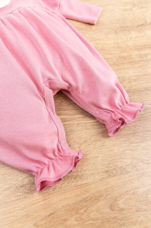 Güpürlü Bandanalı Kız Bebek Tulum