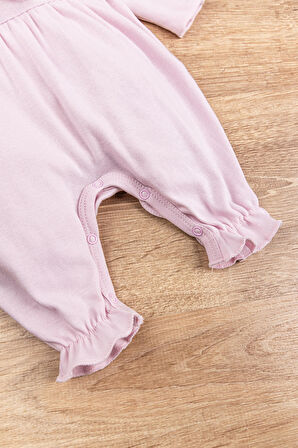 Güpürlü Bandanalı Kız Bebek Tulum