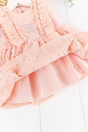 Fırfırlı Tüllü Sırt Dekolteli Yazlık Kız Bebek Elbise