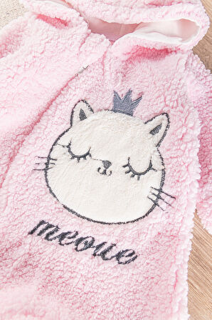 Kedi Figürlü Peluş Welsoft Kız/Erkek Bebek Tulum