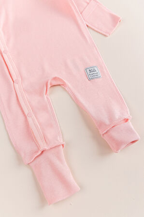 Kendinden Eldivenli Naturel Bebek Tulum Takım