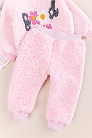 Welsoft Kışlık Kız Bebek Takım 2li Pembe Takım