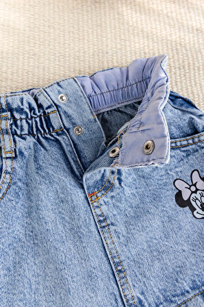 Fiğürlü Denim Şık Kız çocuk Kot  Etek