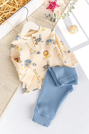 Aslan Temalı Erkek Bebek Takım