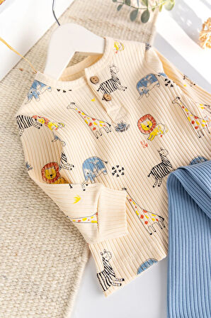 Aslan Temalı Erkek Bebek Takım