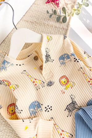 Aslan Temalı Erkek Bebek Takım