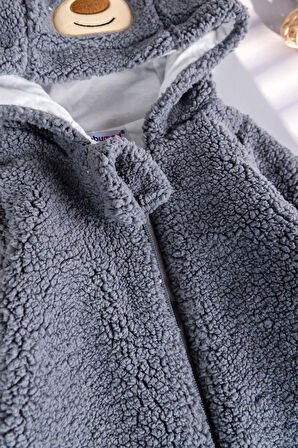 Kapüşonlu Welsoft Peluş Kışlık Kız/Erkek Bebek Tulum