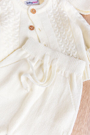 Bereli Triko Hırkalı Kışlık  Erkek Bebek Takım Set