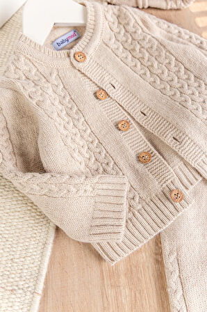 Bereli Triko Hırkalı Kışlık  Erkek Bebek Takım Set