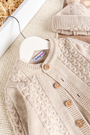 Bereli Triko Hırkalı Kışlık  Erkek Bebek Takım Set