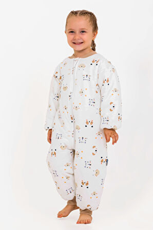  Elyaf Dolgulu 2,5 Tog Pamuklu Penye Astarlı Kız /Erkek Çocuk Uyku Tulumu 