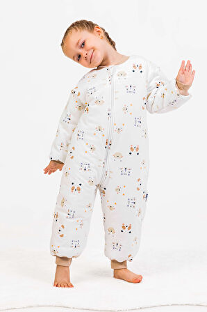  Elyaf Dolgulu 2,5 Tog Pamuklu Penye Astarlı Kız /Erkek Çocuk Uyku Tulumu 