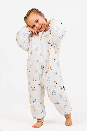  Elyaf Dolgulu 2,5 Tog Pamuklu Penye Astarlı Kız /Erkek Çocuk Uyku Tulumu 