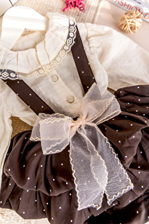 Kız Bebek Elbise Salopet Şık Özel Gün Dogum Günü Elbisesi