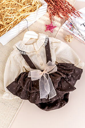 Kız Bebek Elbise Salopet Şık Özel Gün Dogum Günü Elbisesi