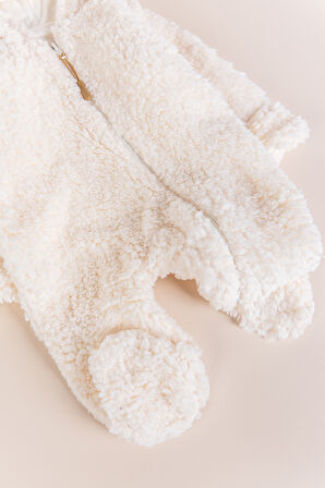 Kapüşonlu Welsoft Peluş Kışlık Kız/Erkek Bebek Tulum