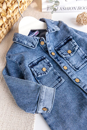 Esnek Erkek Bebek Kot Tulum 100% Cotton