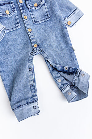 Esnek Erkek Bebek Kot Tulum 100% Cotton