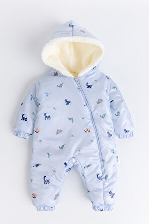 Kapüşonlu Peluş Astarlı Kışlık Kız-Erkek Bebek Astronot-Kozmonot Tulum